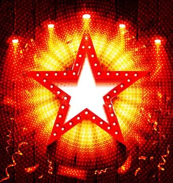 Retro marquee light red star Stock-Illustration