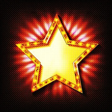 Retro marquee light red star Stock Illustration