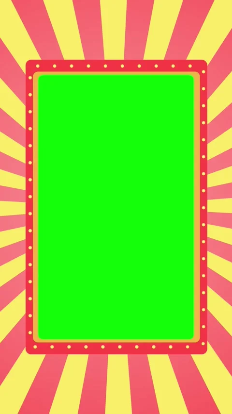 Retro Marquee Vertical Border Flashing Green Screen Animation Stock Footage 336591080