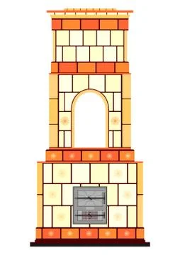 Retro masonry heater Stock Illustration