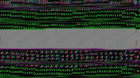Retro Matrix binary code, computer bug screen technology, analytic big data Stock Footage 128715050