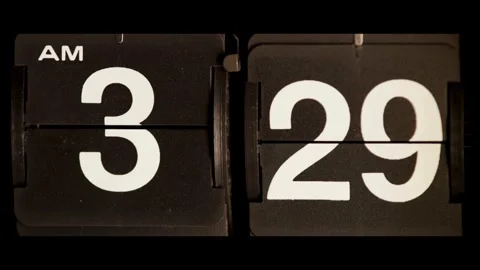 Retro mechanical flip clock changes from three twenty nine Stock Footage 329673837