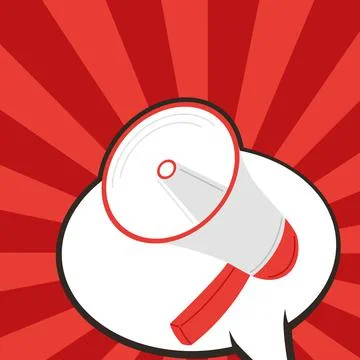 Retro megaphone patch Stock Illustration