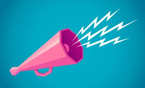 Retro megaphone on yellow background Stock Illustration