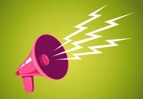 Retro megaphone on yellow background Иллюстрация