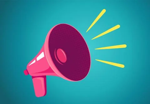Retro megaphone on yellow background 库存插图