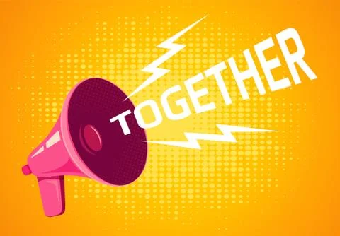 Retro megaphone on yellow background Stock Illustration
