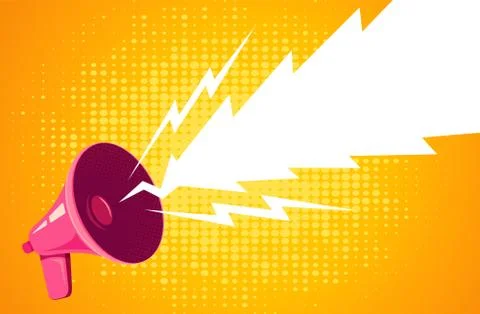 Retro megaphone on yellow background Stock Illustration