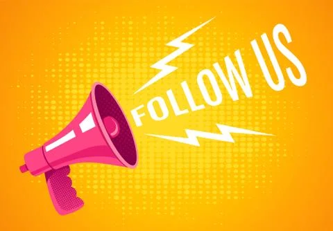 Retro megaphone on yellow background Illustrazione stock