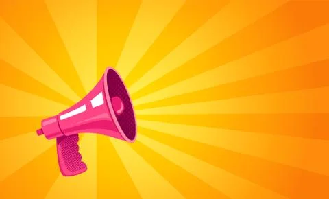 Retro megaphone on yellow background Stock Illustration