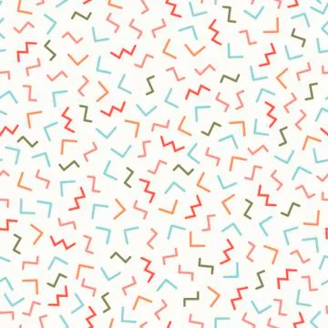 Retro memphis geometric line shapes seamless patterns. Hipster fashion 80-90s Stock Illustration