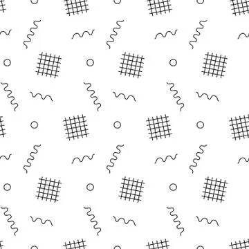 Retro memphis seamless pattern. 80-90s style Stock Illustration