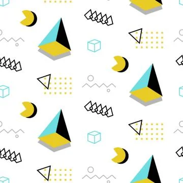 Retro memphis seamless pattern. 80-90s fashion style Stock Illustration