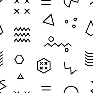 Retro memphis seamless pattern. 80-90s style Stock Illustration