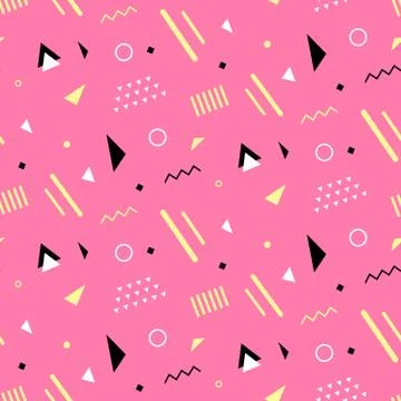 Retro memphis seamless pattern. 80-90s fashion style Stock Illustration