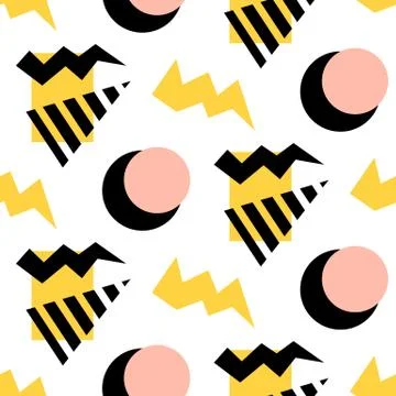 Retro memphis seamless pattern Stock Illustration