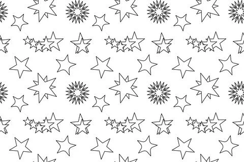 Retro Memphis Star Pattern Coloring Page イラスト素材