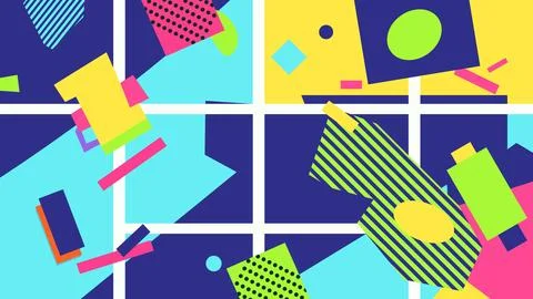 Retro memphis style abstract background pattern with abstract art, geometri.. 스톡 일러스트