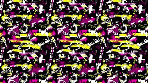 Retro Memphis Vertical Pulse – Seamless Animation Stock Footage 306455547
