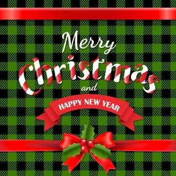 Retro Merry Postcard Stock Illustration