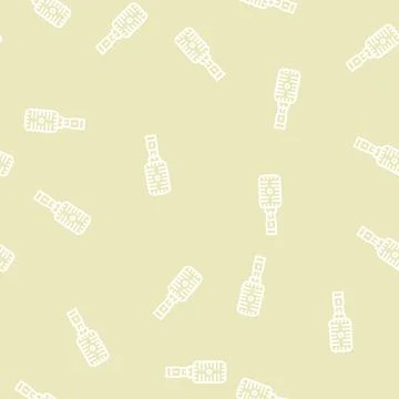 Retro mic microphone line seamless pattern Illustrazione stock