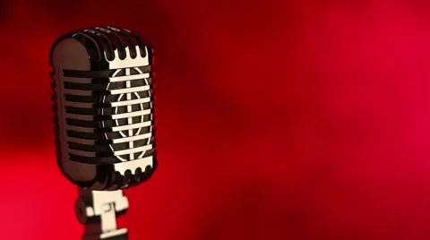 Retro mic with red smoke Stock Footage 38731007