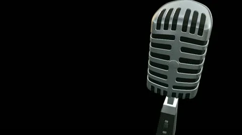 Retro Microphone with alpha Stock Footage 22106854