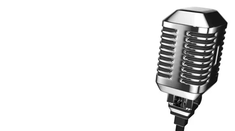 Retro microphone with alpha matte, 3d animation Stock Footage 50946490