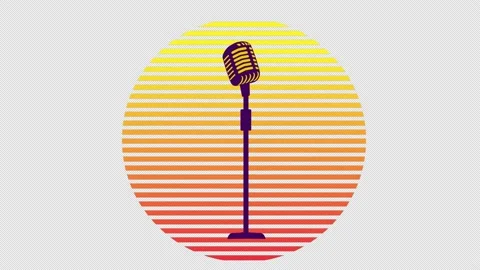 Retro microphone on the background of the setting sun Stock-Footage 239497607