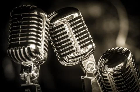 Retro microphone closeup Foto stock