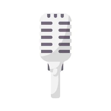 Retro Microphone Flat Illustration. Clean Icon Design Element on Isolated W.. 스톡 일러스트
