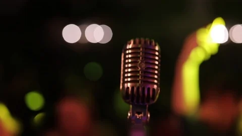 Retro microphone Stock Footage 106892577