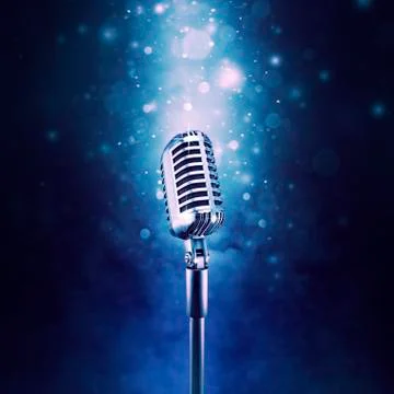 Retro microphone highlighted Stock Illustration