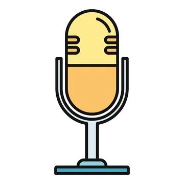 Retro microphone icon for audio recording and broadcast Illustrazione stock