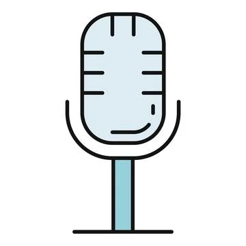 Retro microphone icon representing audio broadcast and podcast Illustrazione stock