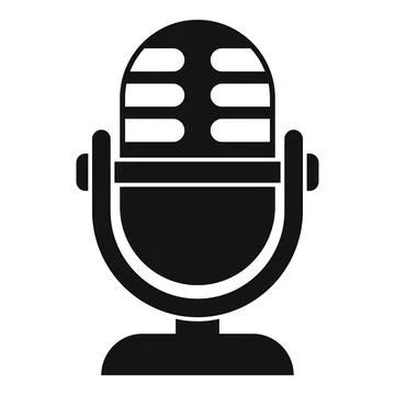 Retro microphone icon symbolizing audio recording and broadcasting Illustrazione stock