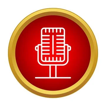 Retro microphone icon symbolizing broadcast podcasting recording Stock Illustration