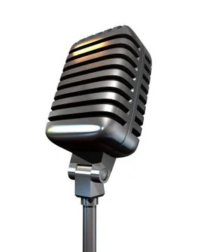 Retro microphone isolated on white background 스톡 일러스트