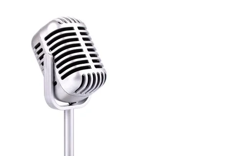 Retro microphone isolated on white background Stock Photos