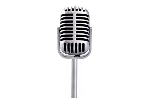 Retro microphone isolated on white background Stock Photos