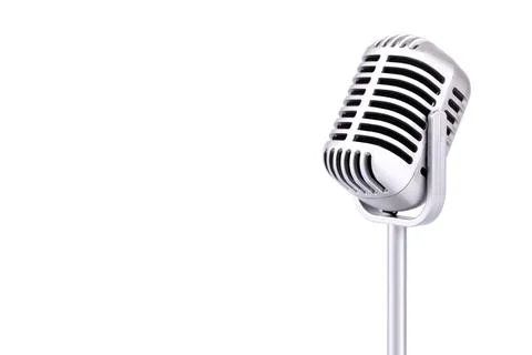 Retro microphone isolated on white background Stock Photos