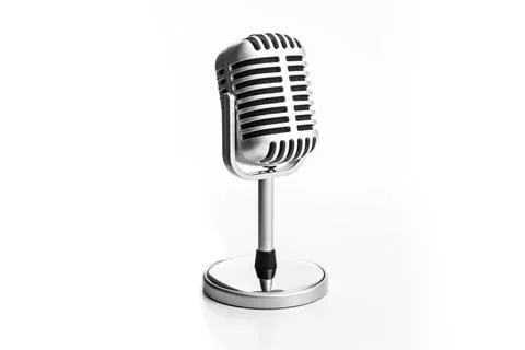 Retro microphone isolated on white background Stock Photos
