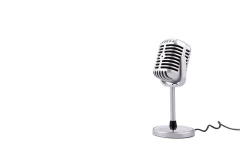 Retro microphone isolated on white background Stock Photos