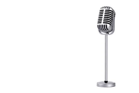 Retro microphone isolated on white background Stock Photos