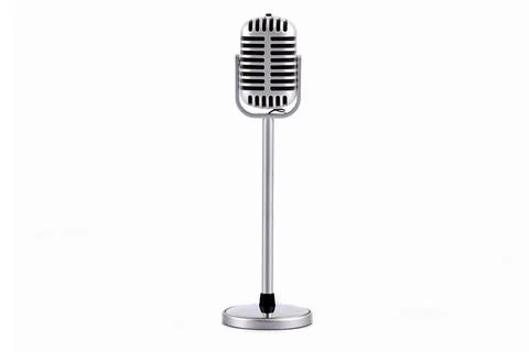 Retro microphone isolated on white background Stock Photos