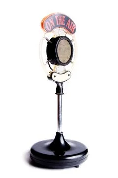 Retro microphone isolated on white Stock Photos