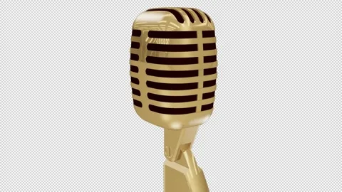 Retro Microphone Looping with Alpha Channel Stock Footage 258565171