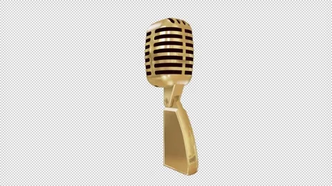 Retro Microphone Looping with Alpha Channel Stock Footage 258565346