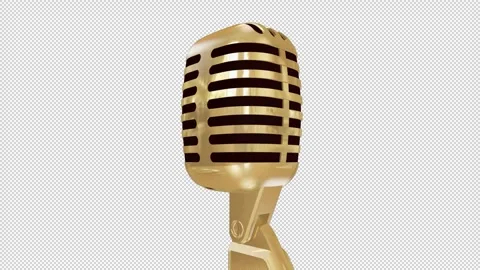 Retro Microphone Looping with Alpha Channel Stock Footage 258565421