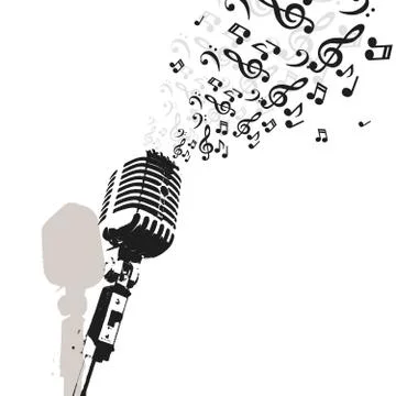 Retro microphone music vector Stock Illustration